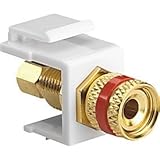 Cooper Wiring Devices 5506-5ERLA Snap-in Modular Binding Post Adapter with Red Insert, Light Almond