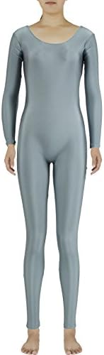 AveryDance Lycra Spandex Round Collar Unitard One-Piece Bodysuit, S, Grey