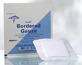 ^Medline Bordered Gauze - Adhesive BORDER, 6X6, with gauze center size pad of 4.25X4PAD, STERIL 1 BX (15 Each box)