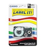 CASIO ENTERPRISES / CSOXR18WES / Tape Cassette for EZ-Label KL100/780/7200/8100/c500, 3/4w, Black on White / Sold as 1 PK
