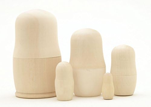 Unpainted Blank Nesting Doll 5pc./5"