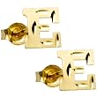 14K Yellow Gold Initial E Stud Earrings