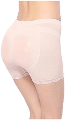 Pusheng Women Silicone Buttock Fake Ass Pad Boxer Panty Hip Shaper Briefs Nude X-large
