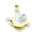 14k & Rhodium Peace Dove with Olive Branch Pendant