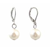 Earrings - E424 - Simple Pearl Bead Drop ~ White