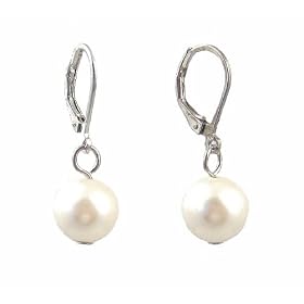 Earrings - E424 - Simple Pearl Bead Drop ~ White