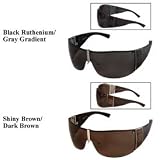 Giorgio Armani Wraparound Sunglasses 436/S: Shiny Brown/Dark Brown
