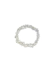 Freshwater Keshi White Cultured Pearl Strand in Sterling Silver ( 19.00-Inch )