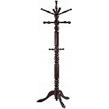 Frenchi Home Furnishing Traditional Spinning Top Wooden Coat Rack, Cherry