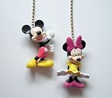 New 2 Mickey Minnie Mouse 3D PVC Figure Ceiling Fan Light Pull Chains