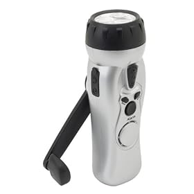 Hand Crank Flashlight, Alarm and Radio by CKB