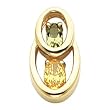 14K Yellow Gold Citrine and Peridot Pendant