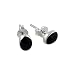 Sterling Silver 5x7mm Oval Stud Earrings with Black Onyx