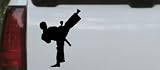 Karate Ninja Sports Car Window Wall Laptop Decal Sticker -- Black 8in X 5.8in