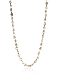 Jordan Alexander 42" Beige Pearl with Pave Diamond Bead Necklace