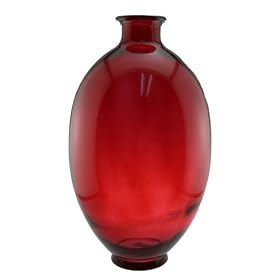 Espana 20.75 Inch Tall Large Oval Glass Vase
