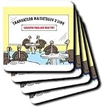 Turkeys at a Vegetarian Restaurant - Set Of 4 Coasters - Soft