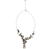 EXP Handmade Kyanite, Garnet, Pearl & Sterling Silver Necklace