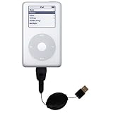 Retractable USB Cable for the Apple iPod 4G 40GB with Power Hot Sync and Charge capabilities - Gomadic Brand w/ TipExchange Technology