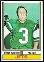 1974 Topps Regular (Football) Card# 41 Bobby Howfield of the New York Jets VG Condition
