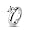 High Polished Stainless Steel Solitaire Engagement Ring For Women with Small Round Cubic Zirconia
