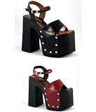 REBEL-109, 6 Platform Sandal with Ankle Strap in Black or Wine, Demonia by Pleaser USA