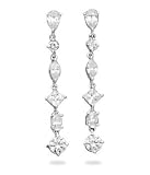 Pear/round/diamond/marquise Shape Cz Post Earrings, Hanging Length 48mm, 3.5-5mm Czs.