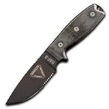 Ontario Knives Rat 3, Canvas Linen Micarta Handle, 1095 Combo Blade, Sheat