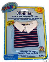 Webkinz Blue & Pink Striped Polo Shirt