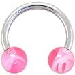 Horseshoe - Pink Marble Circular Barbell