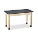 Diversified Woodcrafts P7106K30N UV Finish Solid Oak Wood Table with Plain Apron and Epoxy Resin Top, 48" Width x 30" Height x 24" Depth, 500lbs Capacity