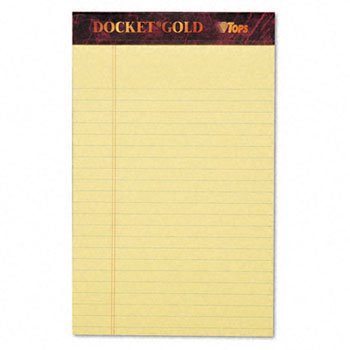 Docket Gold Legal Ruled Perforated Pad, 5 x 8, Canary, 12 50-Sheet Pads/Pack Docket Gold Legal Ruled Perforated Pad, 5 x 8, Canary, 12 50-Sheet Pads/Pack