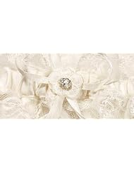 Bridal Garter Sets with Inlaid Crystal Hearts Ivory by 