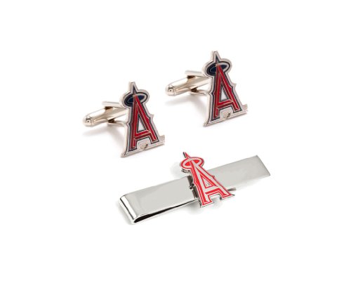 Los Angeles Angels Cufflinks and Tie Bar Gift Set