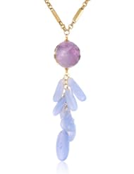 Devon Leigh Amethyst Ball in 24k Gold Purple Chalcedony Cluster Necklace, 28"
