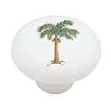 Green Palm Tree Decorative High Gloss Ceramic Drawer Knob