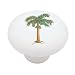 Green Palm Tree Decorative High Gloss Ceramic Drawer Knob