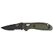 Benchmade Pardue Design Mini-Griptillian Combo Edge Knife with Olive Drab Handle