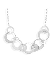 16"+2"Extension Rhodium Plated Circle Link Necklace