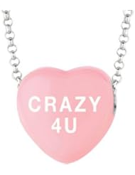 Sweethearts Enamel "Crazy 4 U" Heart on 16" Necklace Pendant with Gift Box