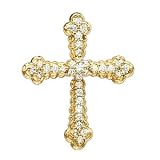 Cross Pendant W/Diamond 14K Yellow Gold 34.00X29.00 MM