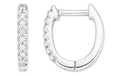1/10 Carat Diamond 18K White Gold Hoops