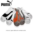 Puma Style Sports Lifestyle, No Show 1/2 Terry Ankle Socks 3 Pack for Men or Boys