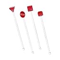 Mikasa Cheers Ruby Glass Stirrers, Set of 4