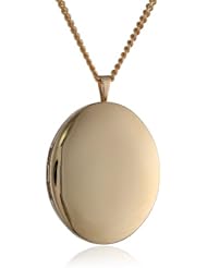 Hand Polished Plated Oval Chain Locket Necklace, 24"