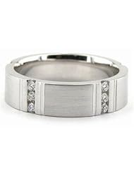 Five Bezel-Set Mens Diamond Wedding Ring in 14k White Gold (0.375 Ctw.) by 