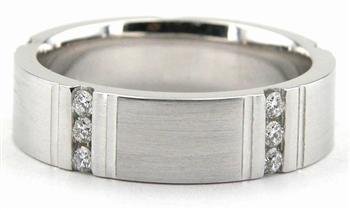 Five Bezel-Set Men\'s Diamond Wedding Band in Platinum (0.375 ctw.)