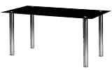 from Your Price Furniture Apollo Black Glass and Chrome Dining Table 150cms x 90cms (5ft x 3ft) Model Apollo Dining Table