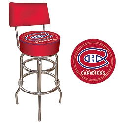 New Trademark NHL Montreal Canadiens Padded Bar Stool with Back 7.5 Inch High Long Lasting Logo