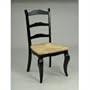 Black ladder back chair with rush seat